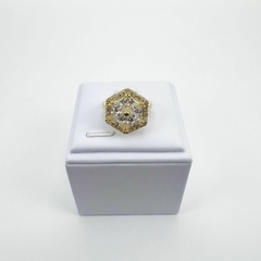 Anel F18k Pizza Hexagonal Zirconia - comprar online