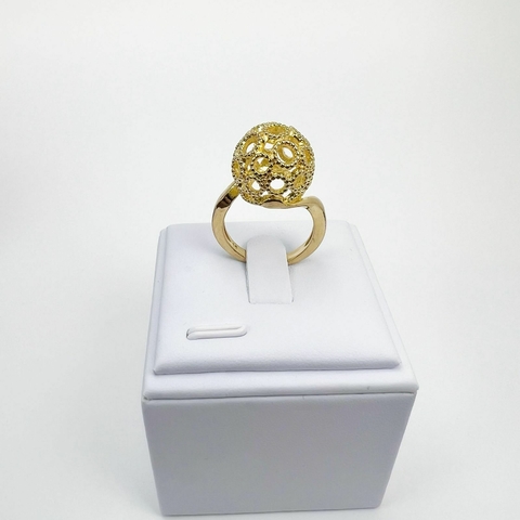 Anel F18k Bolha Trabalhada Vazada