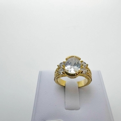 Anel F18k Zirconia Oval