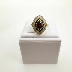 Anel F18k Olho Vermelho Zirconias - comprar online