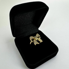 Anel F18k Laço Cravejado Zirconias - comprar online