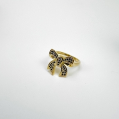Anel F18k Laço Cravejado Zirconias - Sanferlam