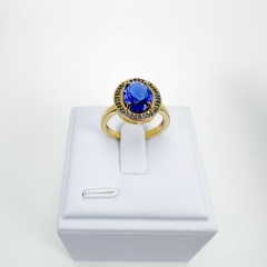 Anel F18k Diana Azul Zirconias