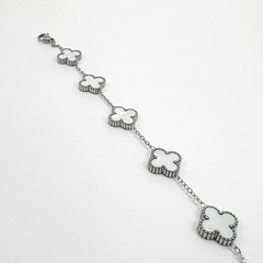 Pulseira Aço Inox Van Cleef 5 Trevos na internet