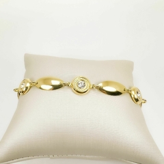 Pulseira F18k Chapa Canoa Com Swarovski na internet