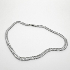 Gargantilha Aço Inox Riviera Zirconia 5,5x2,5mm - comprar online