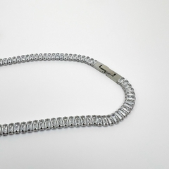 Gargantilha Aço Inox Riviera Zirconia 5,5x2,5mm na internet