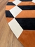 Tapete 3D | Redondo | Veludo Off-White, Preto e Terracota