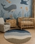 Tapete Quarto Infantil Redondo | Econyl | Azul, Cinza e Bege | Coleção Wave - comprar online