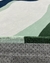 Tapete Rio-Açu | Nylon | Bordas Orgânicas | Azul Marinho, Verde Escuro, Verde e Prata Econyl