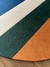 Imagem do Tapete Paar | Semi-Oval | Veludo Azul Marinho, Bege Gold, Verde e Terracota