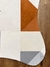 Tapete Optik | Orgânico | Fundo Off-White, detalhes em Verde, Verde Claro, Granito, Terracota e Azul Marinho - Revenda Tapetes São José