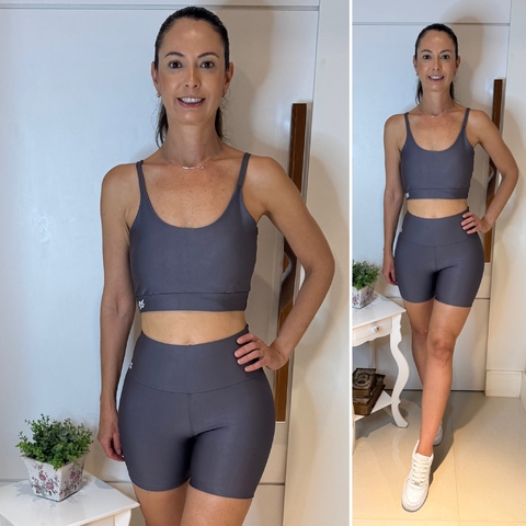 Conjunto Short Basic - Suplex Power - Cinza Grafite