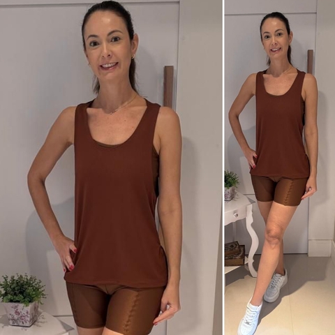 Regatão em Dry-Fit - Chocolate