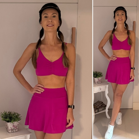 Conjunto Short Saia Fitness - Pink
