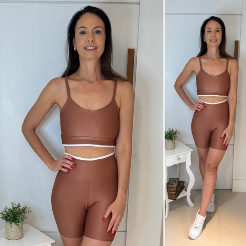 Conjunto Short Basic - Bronze | Branco