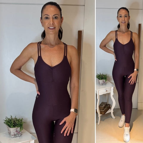 Macacão Canelado Fitness - Açaí