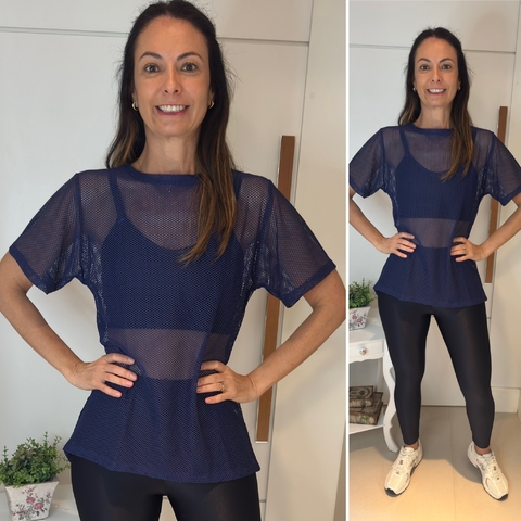 Camisetão Mullet em Tela - Azul Marinho