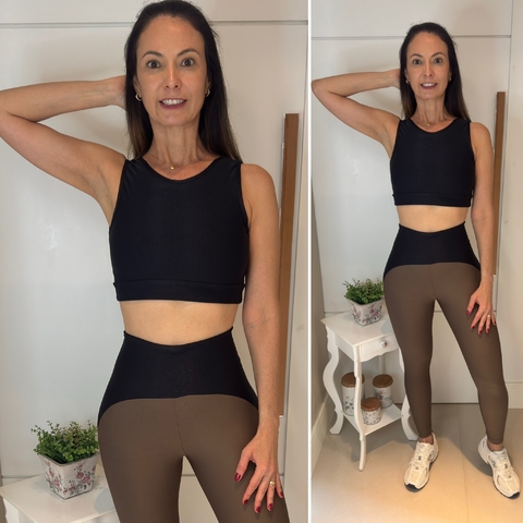 Conjunto Legging Lia - Preto | Castanho