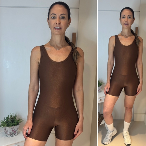 Macaquinho Canelado Fitness - Chocolate