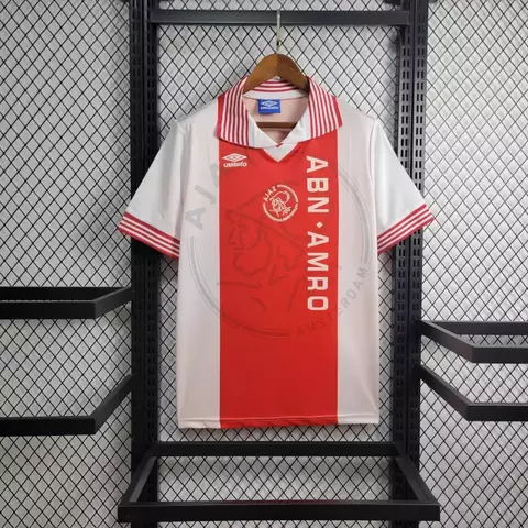 Camisa Retrô Ajax I 95/96 Branca e Vermelha - Umbro - Masculina Torcedor