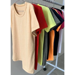 Kit 6 Camisetas Meia Malha Manga Curta