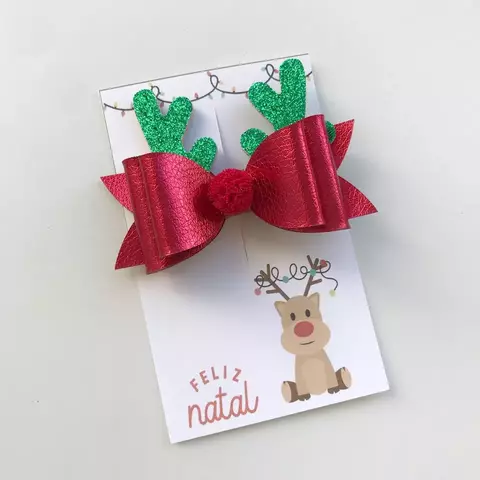 Laço Rena vermelho com verde - comprar online
