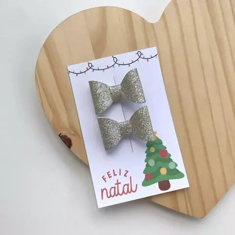 Par de laço lonita PP prata brilhoso - comprar online