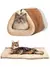 Velo túnel tubo caverna para gatos interior, auto quente coberto Mat Pad, macio