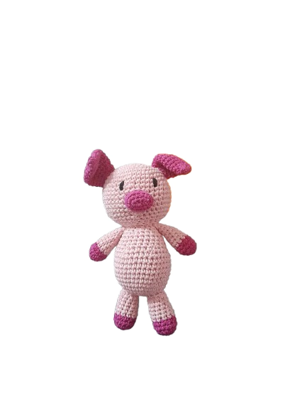cerdito de hilo tejido al crochet artesanal amigurumi