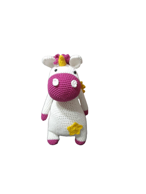 unicornio de hilo tejido al crochet artesanal amigurumi