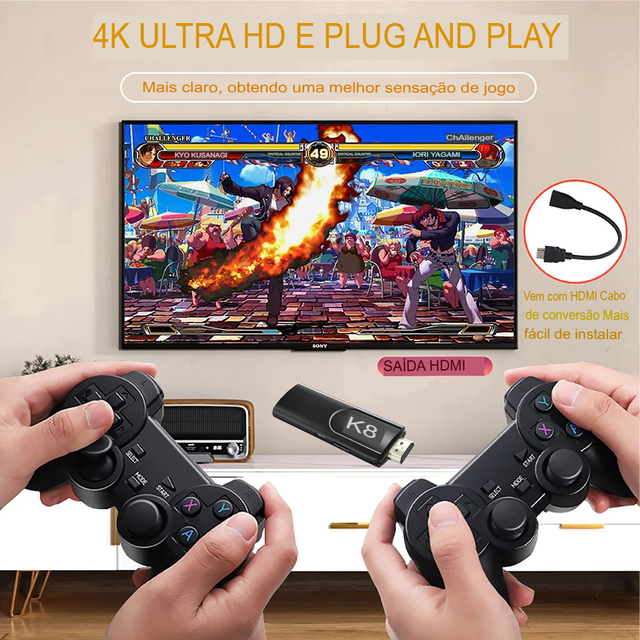 Console K8 com jogos clássicos