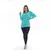 Camiseta Feminina Manga Longa Proteção UV 30 Verde Água