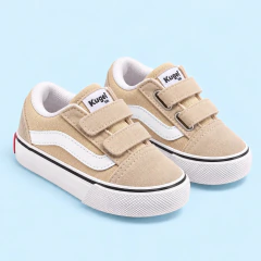 Zapatilla Mini Skool Beige con Abrojo