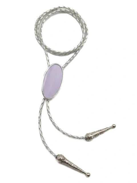 Corbata de bolo Vidrio Blanco Iridiscente