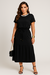 VESTIDO MALHA PRETA C/DECOTE EM RETILINEA - Canoni Oficial