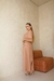 Imagem do VESTIDO BEGE LISO MIDI COM RECORTES EM "V"