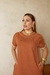 Imagem do VESTIDO LISO TELHA C/VIVO NA MNG E BARRA