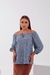 BLUSA ESTAMPADA ELASTICO DECOTE - comprar online