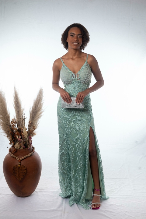 Vestido de Festa Longo Oliva - comprar online