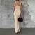 Vestido longo com suspensório feminino, elegante, festa, clube, bodycon, verão - VIVIÉ