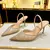 Designer de luxo brilhante strass malha sofisticada de salto alto feminino verã