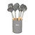 HUDSON - Set utensilio teflon m/madera x6 c/soporte gris - comprar online