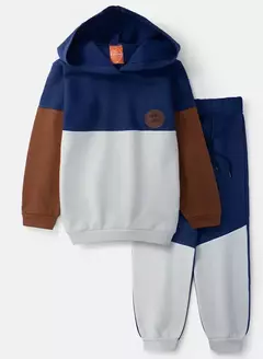Conjunto Infantil Masculino Moletom Aplique Patch Marinho