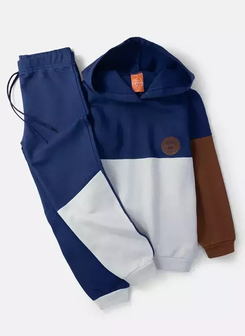 Conjunto Infantil Masculino Moletom Aplique Patch Marinho - comprar online