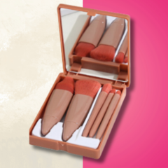 Kit de Pincéis de maquiagem com espelho
