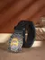 Cinto Country Masculino em Couro PU – Estilo Cowboy com Fivela Detalhada Florais Com Letra - Carvalho Country Moda e Acessórios