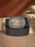 Imagem do Cinto Country Masculino em Couro PU – Estilo Cowboy com Fivela Detalhada Florais Com Letra