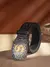 Cinto Country Masculino em Couro PU – Estilo Cowboy com Fivela Detalhada Florais Com Letra - Carvalho Country Moda e Acessórios