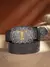 Cinto Country Masculino em Couro PU – Estilo Cowboy com Fivela Detalhada Florais Com Letra